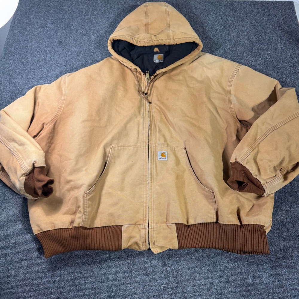 Carhartt J140 BRN‎ Mens 5XL Brown Duck Quilted Flannel Lined Active Jacket USA